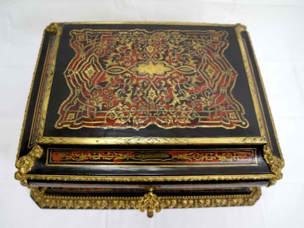 Wooden and Bronze French boulle jewelry casket Box