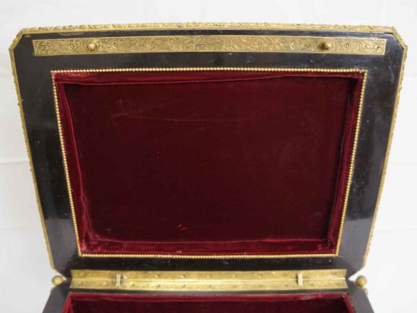 Wooden and Bronze French boulle jewelry casket