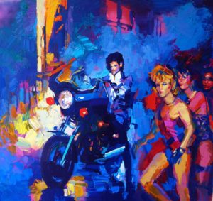 Nicola Simbari "Cavaliere" a Prince purple rain original painting.