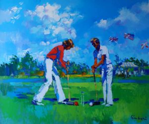 Croquet-Tournament original painting by NIcola Simbari