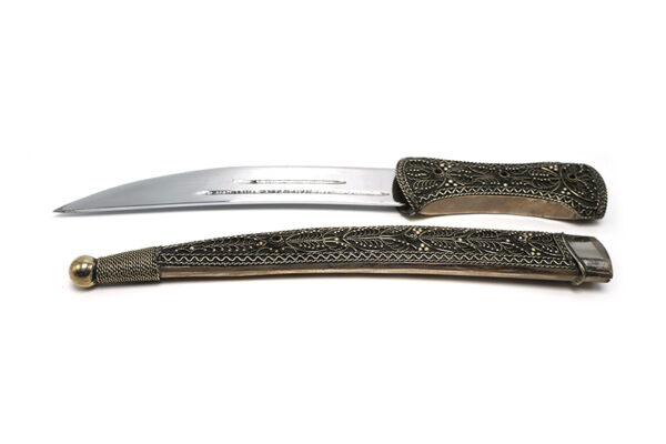 CURVED CAUCASIAN DAGGER KINDJAL WITH SCABBARD