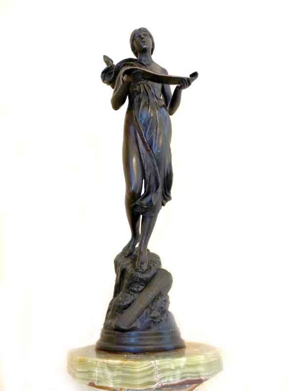 Bronze woman sculpture GLORIA IN EXCELSIS DEO