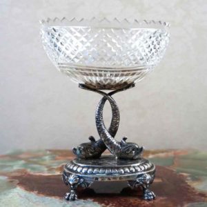 19th Century  German Silver and Crystal Centerpiece