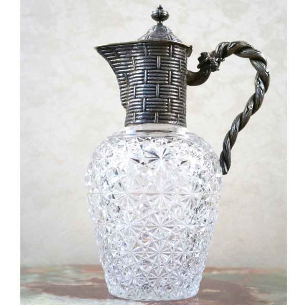 Vintage Russian Crystal Silver vodka Gilt pitcher