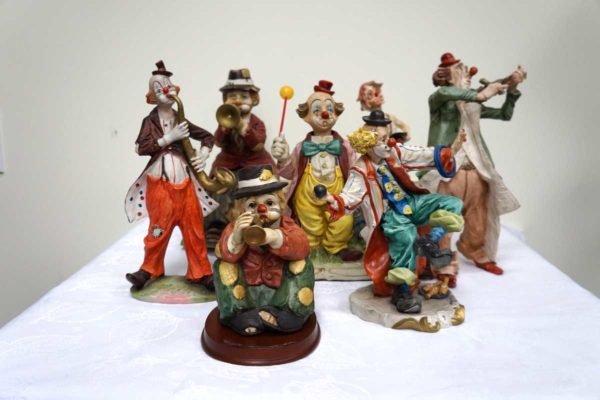 Porcelain Clowns Collection group of 7