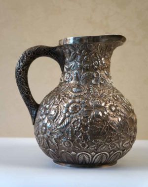 Kirk and Son Hand Decorated Sterling Silver Pitcher