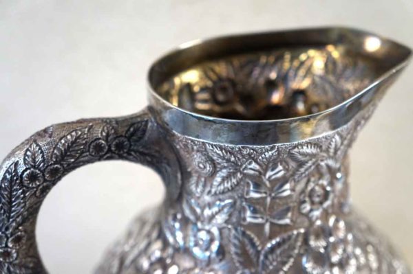 Kirk and Son Hand Decorated Sterling Silver Pitcher top