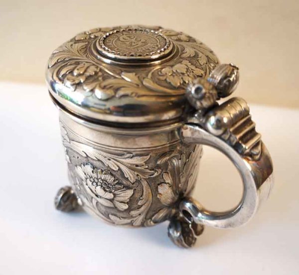 Sterling Silver Mug by Joh.HD made in Holland top closed