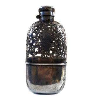 English Sterling silver flask. 3/16 pint
