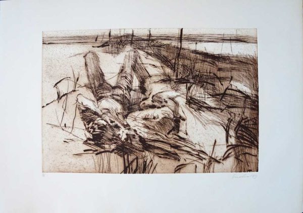 LAVINIO - Lovers on the Beach limited edition etching by Nicola Simbari full size