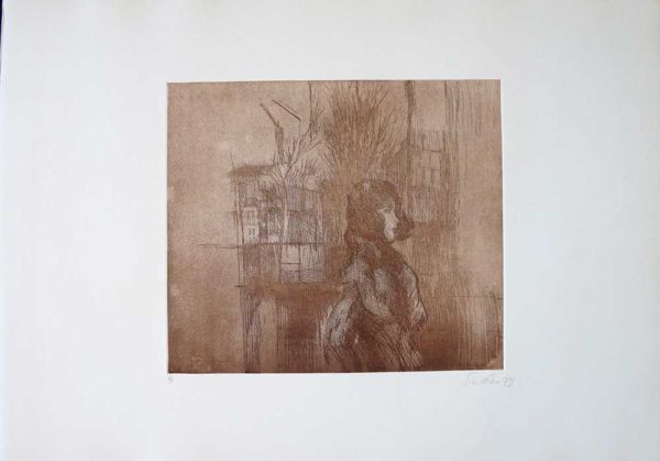 Paris Blvd St Michel limited edition etching by Nicola Simbari full