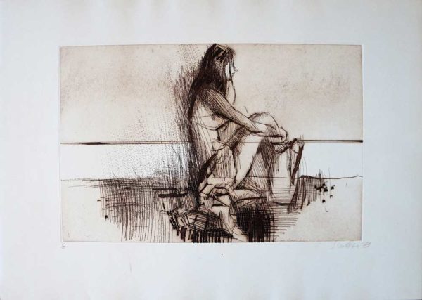 THE MODEL limited edition etching by Nicola Simbari full size