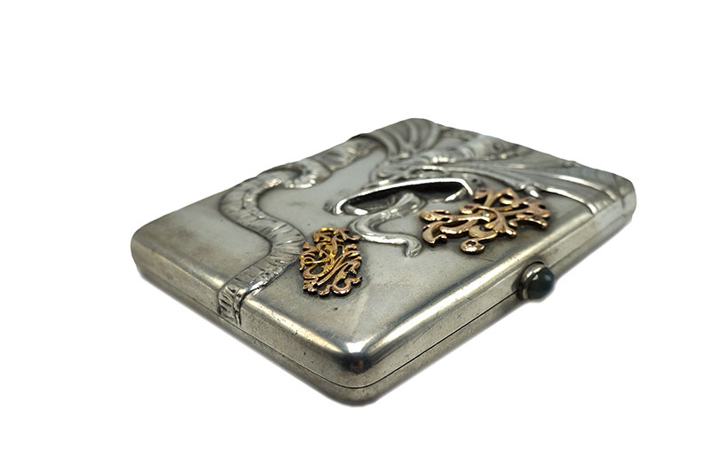 Silver And Gold Scripted  Cigarette Case
